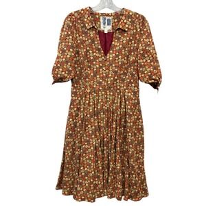 Anthropologie Edme & Esyllte Women's Pleated Midi Shirt Dress Cottagecore 90s 6